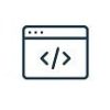 dev Database, Server and Cloud service line icons. Network and Technology vector linear icon set.